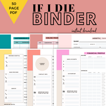 Load image into Gallery viewer, If I Die Binder™ | Emergency Planner