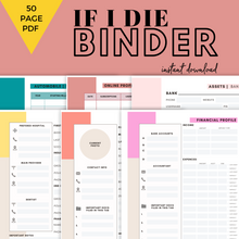 Load image into Gallery viewer, If I Die Binder™ | Emergency Planner
