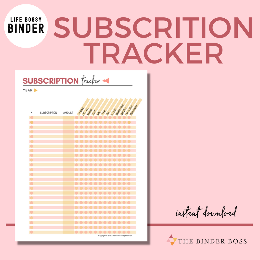 Money Bossy™ Subscription Tracker
